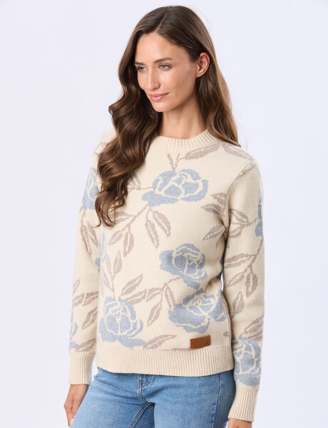 BUZO TEJIDO ESTAMPADO Beige