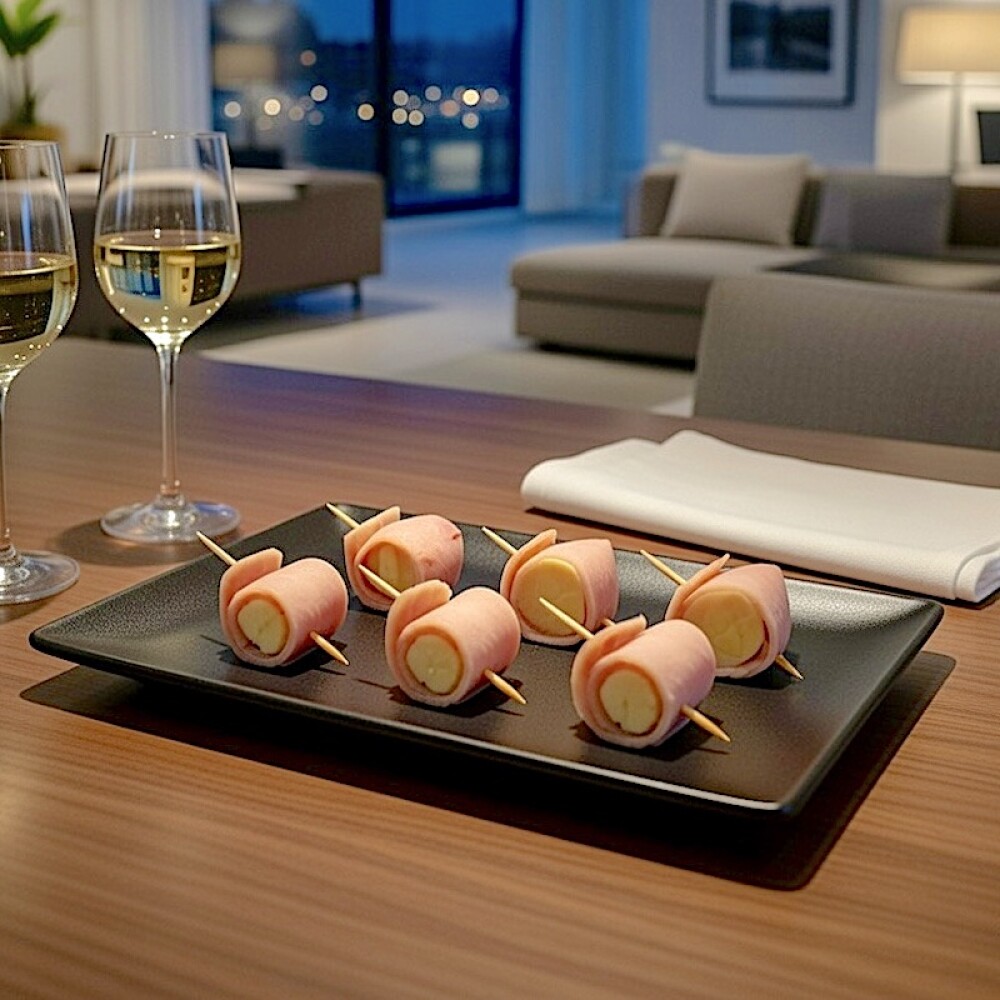 6 Rollitos de Pamitos con Jamón 6 Rollitos de Pamitos con Jamón