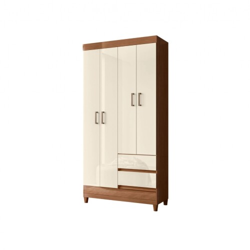 Ropero 4 puertas 2 cajones - Terminación Jequitibá Claro Ropero 4 puertas 2 cajones - Terminación Jequitibá Claro
