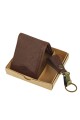Set de billetra combinada y llavero Marron