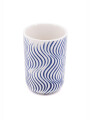 PORTACEPILLO CERAMICA ONDAS AZUL