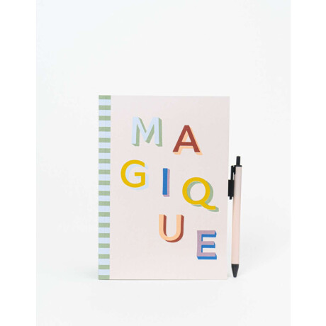 Set De Cuaderno Y Lapicera Magique Combinacion Multicolor