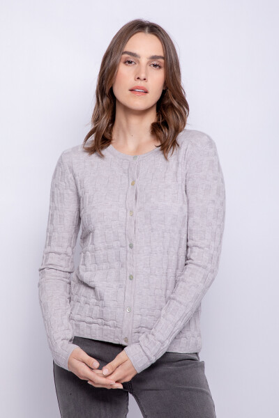 CARDIGAN ABEL Gris Claro Melange