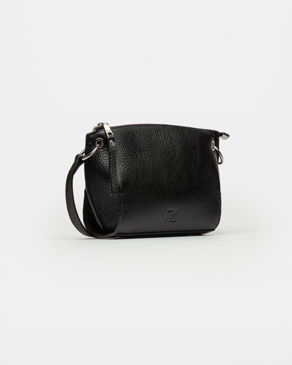 Bandolera Sauvage En Cuero Graneado Negro