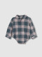 Camisa Body Cuello Bebe De Cuadros Plomo