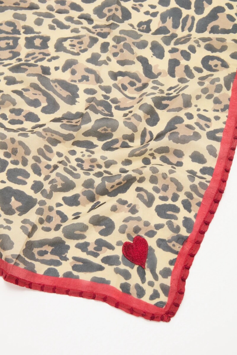 Pañuelo Animal Heart 70X70 Leopardo