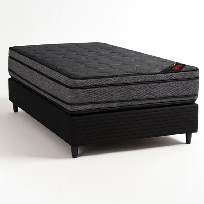 CONJUNTO SOMMIER PETRA PLAZA Y MEDIA TITANIO 100% ESPUMA Conjunto Sommier Petra Plaza Y Media Titanio 100% Espuma