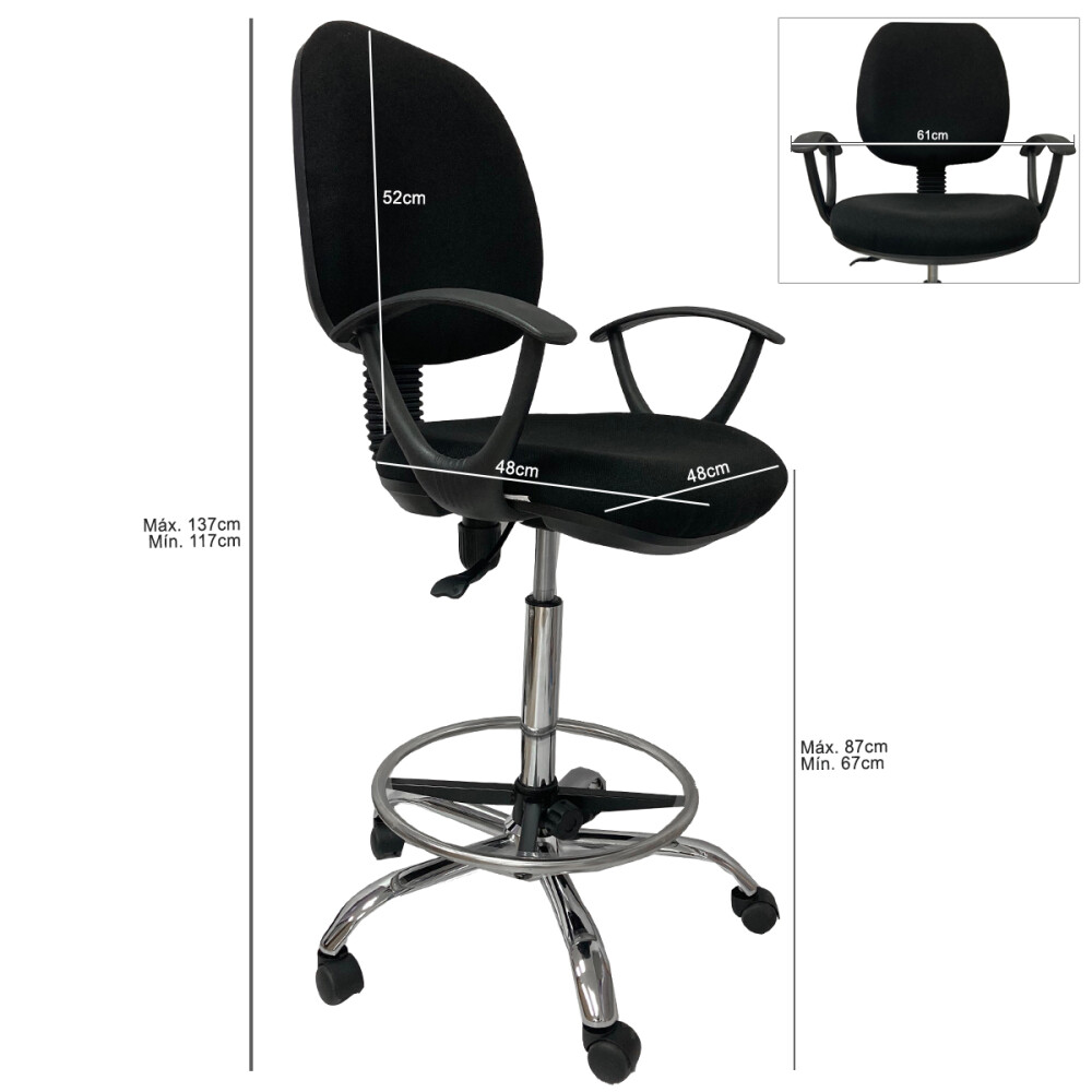 Silla alta de cajero Gris
