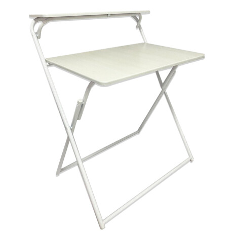 Escritorio Plegable con Estante en MDF 77x50x75cm Blanco