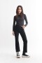 Jean Flared Cropped NEGRO