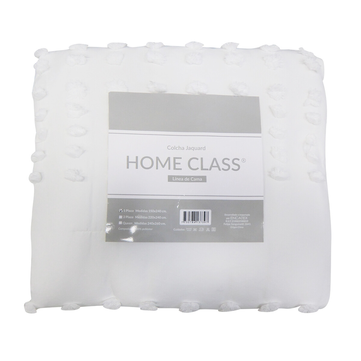 Colcha Nordico con Pompón Richmond King 240 x 260 cm - AMY 99 BLANCO 