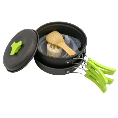 Juego de ollas para camping - 5 piezas Verde