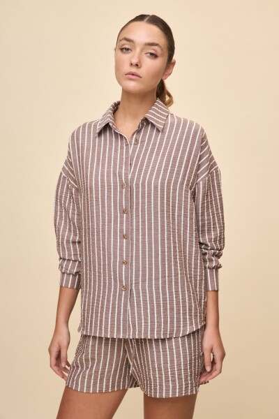 CAMISA SAUZAL STRIPED Chocolate
