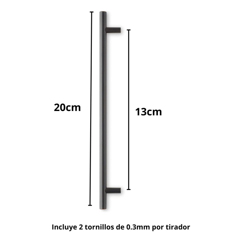 Pack X2 Tirador Manija Agarre Para Mueble Negro Mate Negro