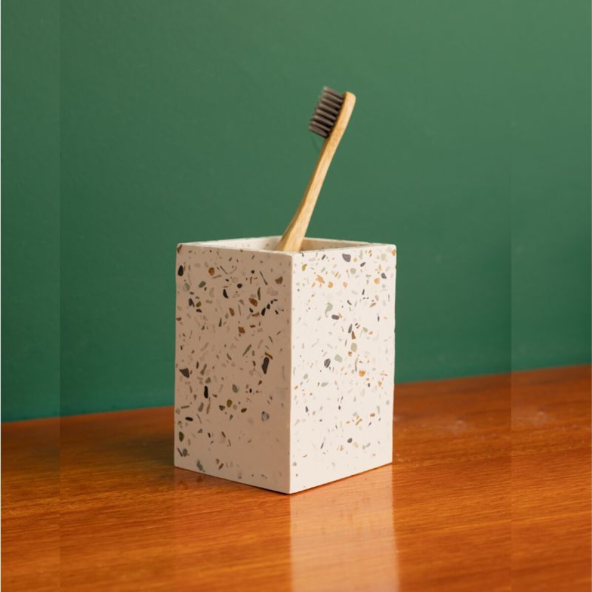 Vaso Porta Cepillo De Dientes Cerámica 10x7.5 Cm - Terrazo 