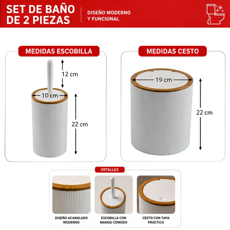 Set 2 piezas de baño BLANCO