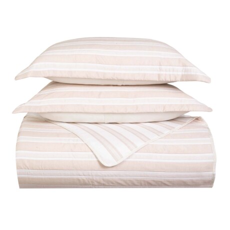 SET CUBRECAMA 1 PLAZA ALGODON-Y-POLIESTER NATURAL-BEIGE MATRESS ARENA