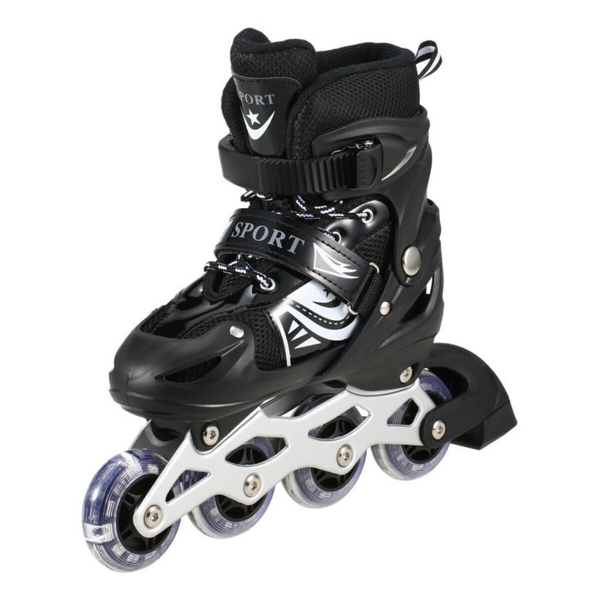 Patines Rollers Extensibles Calidad Colores Infantil Niños - Variante Color Negro Talle 39-42 (L) 