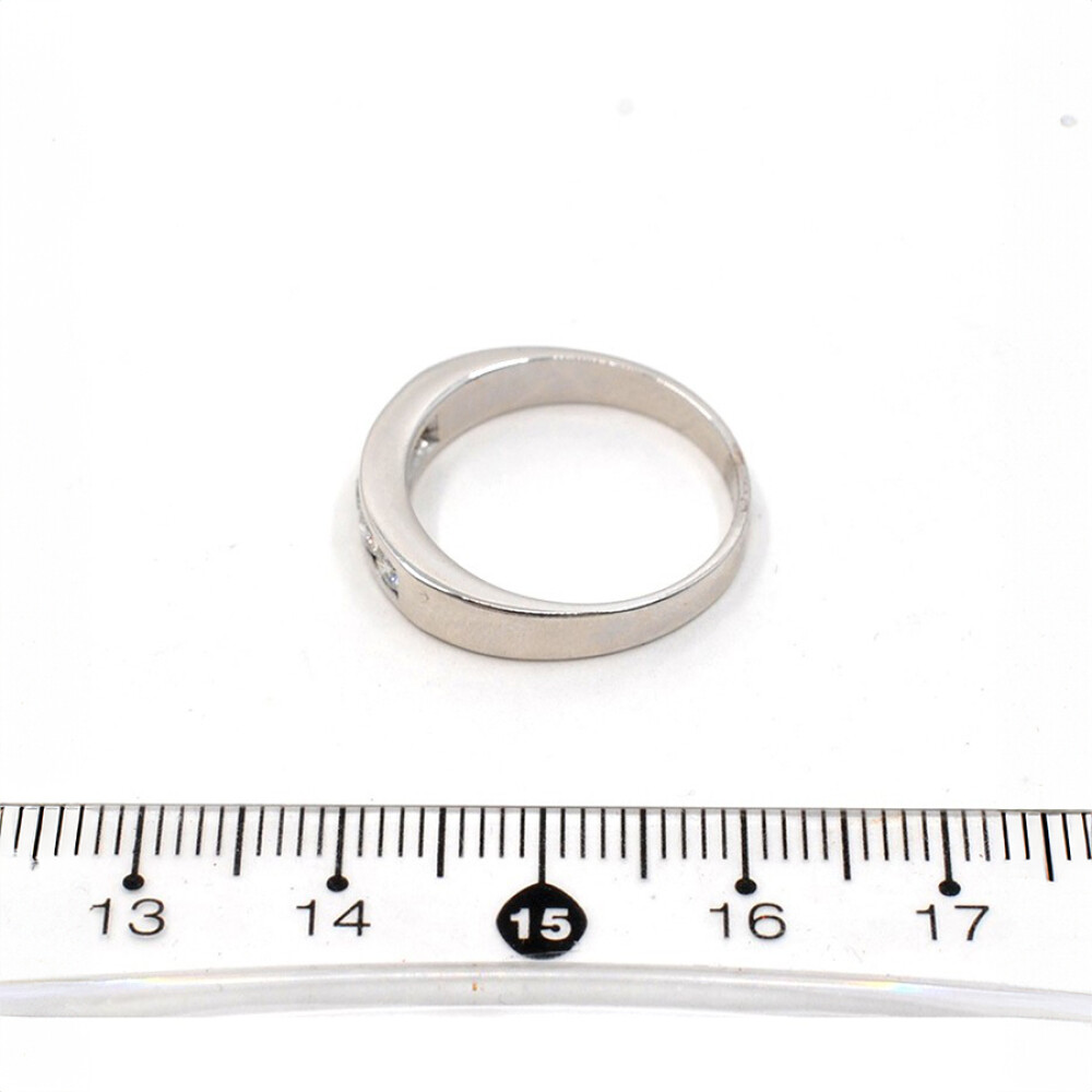Anillo Medio Sinfin En Oro 18K Blanco Y Brillantes Anillo Medio Sinfin En Oro 18K Blanco Y Brillantes