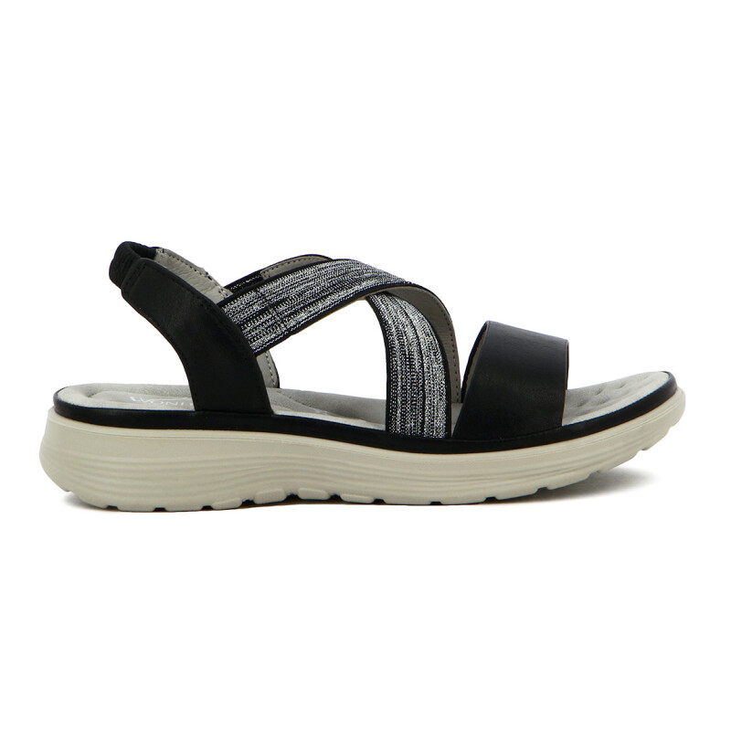 Sandalias Mujer Wonder Confort Tiras Cruzadas Negro