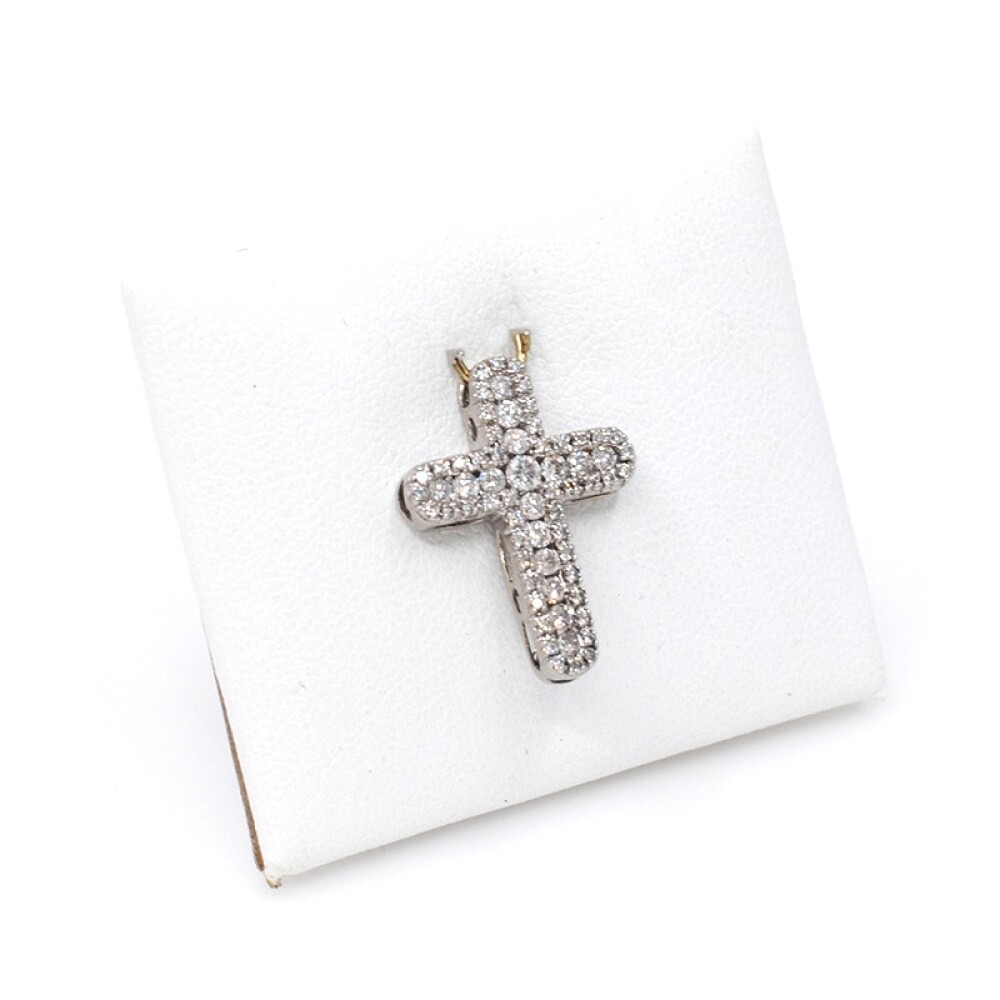 Cruz en oro 18k blanco y brillantes Cruz en oro 18k blanco y brillantes