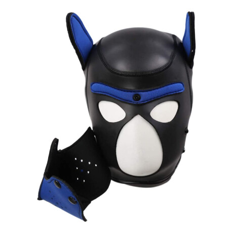 Mascara De Perro Con Hocico Desmontable Azul