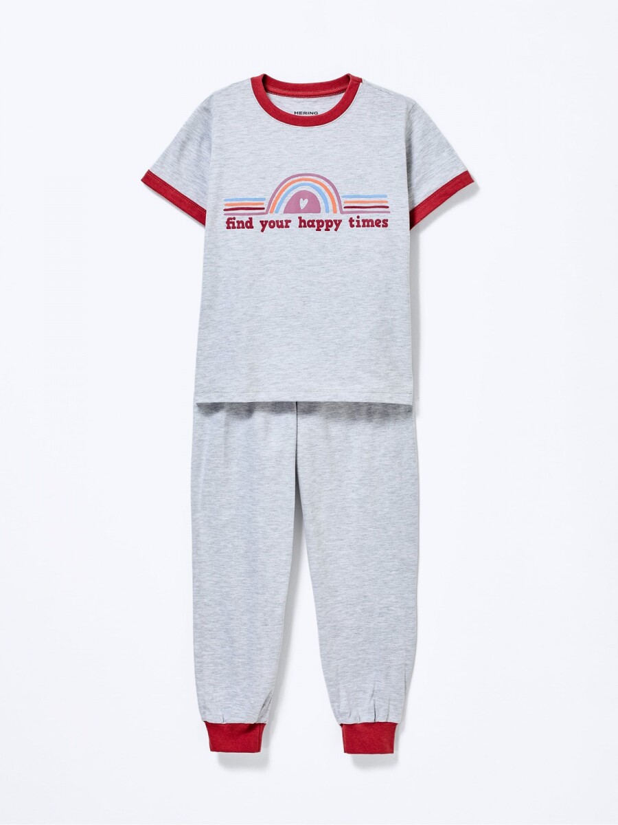 PIJAMA DE NIÑO ESTAMPADO - GRIS 