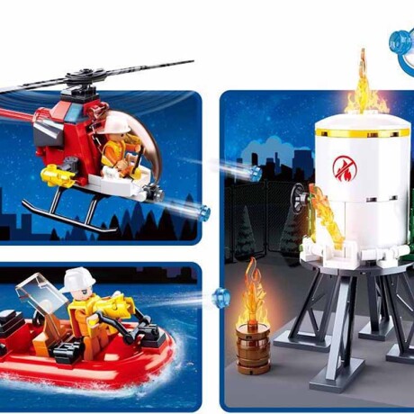 Set Brigada De Bomberos para armar + Figuras 490 pcs Set Brigada De Bomberos para armar + Figuras 490 pcs