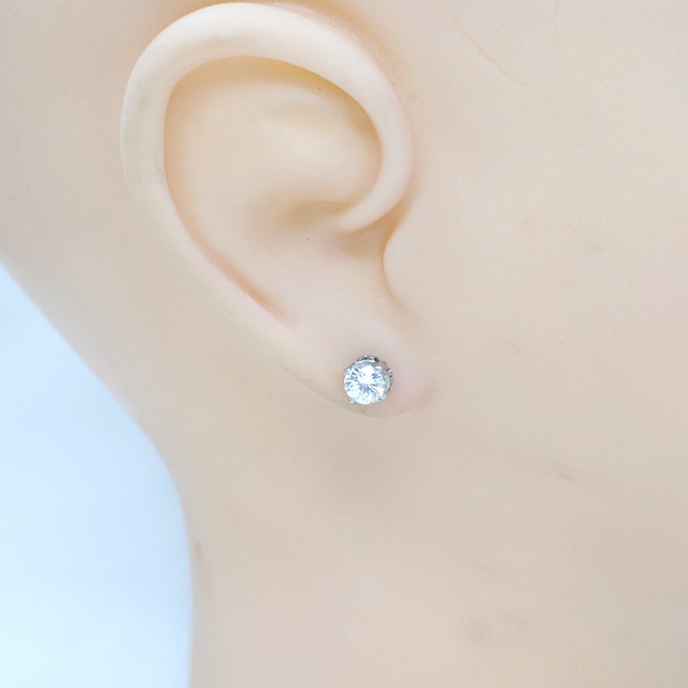 Caravanas en oro 18k blanco y brillantes Caravanas en oro 18k blanco y brillantes