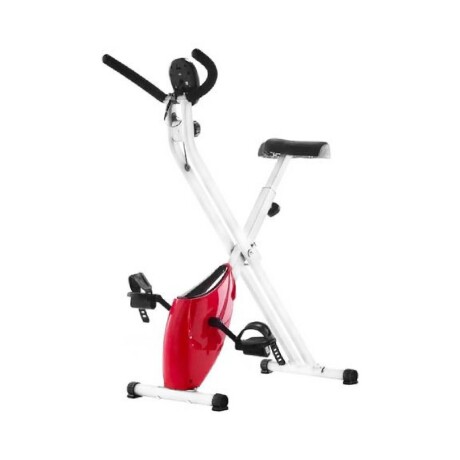 Bicicleta Fija Ergométrica Plegable Altura Ajustable Rojo