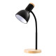 Lampara De Escritorio Portatil Nordica Con Madera Vintage Negro