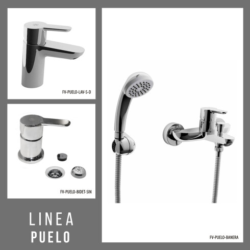 Juego de Griferías: Ducha, Lavatorio y Bidet s/Transf GRIS