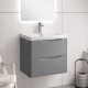 MUEBLE ONER LAQUEADO Y EN MDF COLOR GRIS CON BACHA BLANCA DE CERAMICA GAMAS DE GRIS