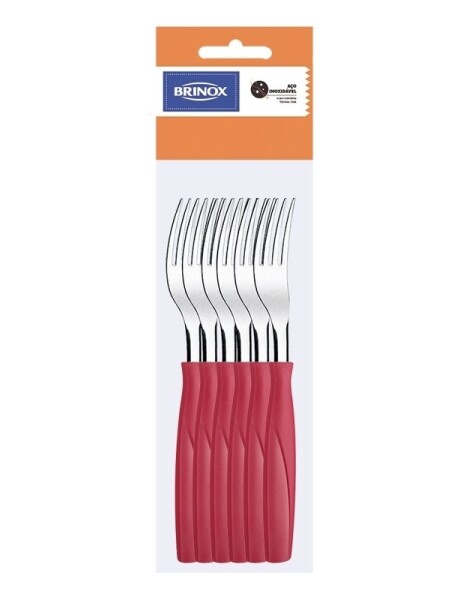SET 12 TENEDORES MESA 19CM ITAPARICA ROJO BRINOX SET 12 TENEDORES MESA 19CM ITAPARICA ROJO BRINOX