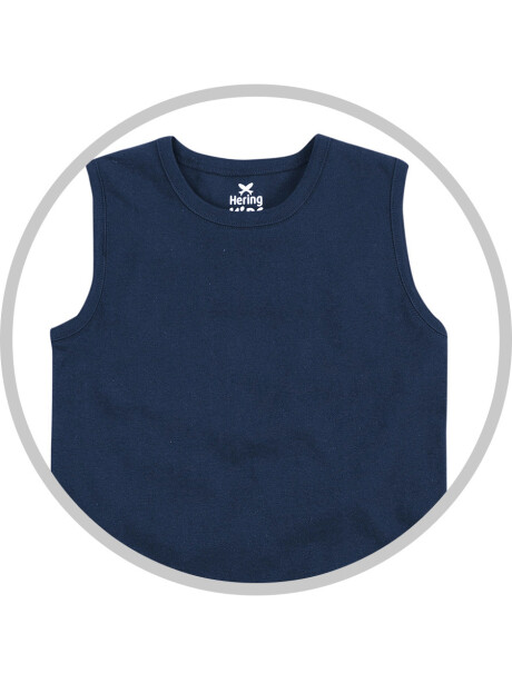 MUSCULOSA BÁSICA INFANTIL REGULAR AZUL OSCURO