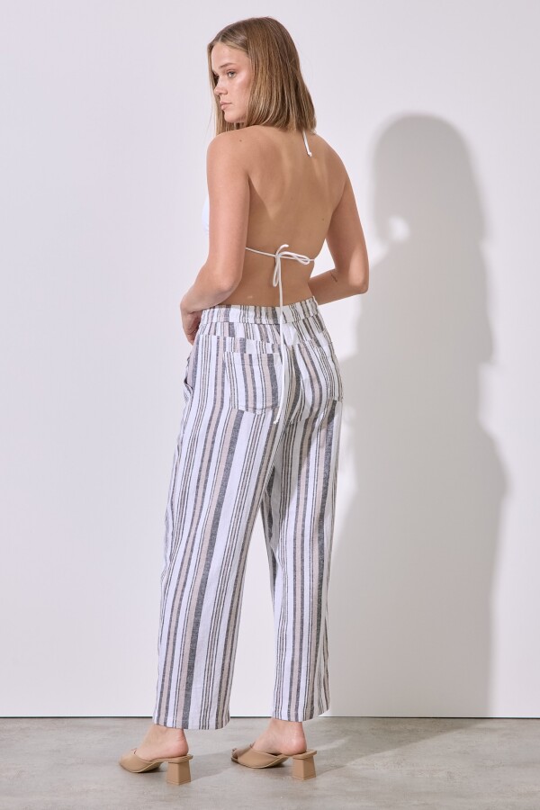 Pantalon Lino MULTI/TOSTADO