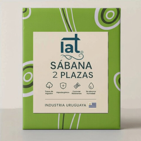 Juego De Sabanas 2 Plazas Toque Algodón Sommier Verde - Círculos y líneas Juego De Sabanas 2 Plazas Toque Algodón Sommier Verde - Círculos y líneas