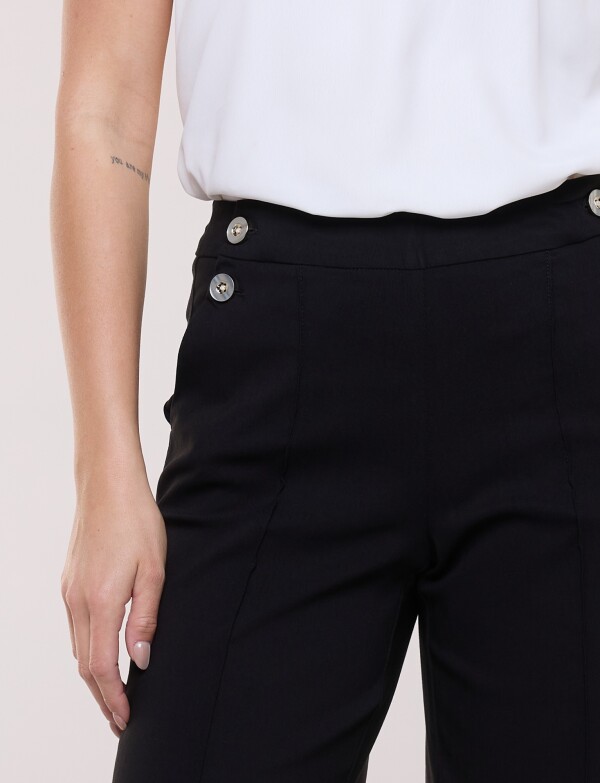 Pantalón Crop Con Botones NEGRO