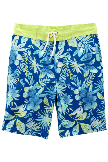 Short de baño con protección UPF 50+ diseño tropical Sin color