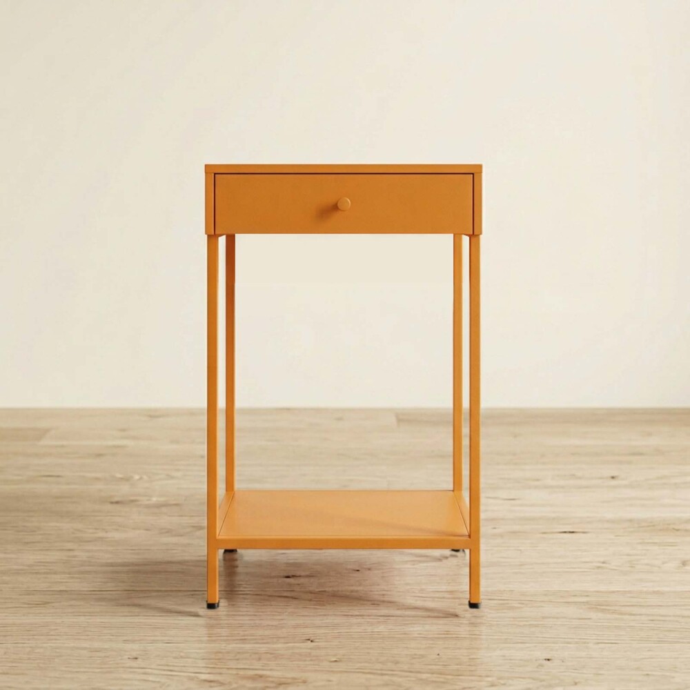 MESA LATERAL ALTA METAL AMARILLO OLIVIA MOSTAZA
