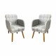 Pack x2 Sillón poltrona 1 cuerpo Lumax Maya nórdico de tela Granito