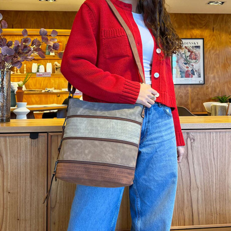 Bandolera Budapest Plomo, Cemento, Tostado Y Habano