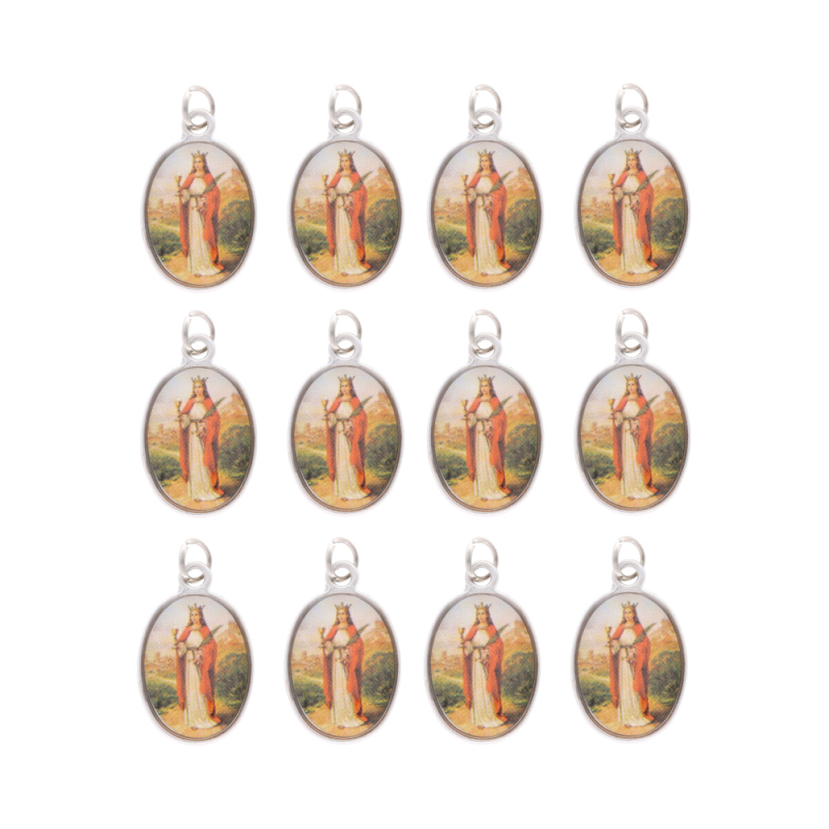 MEDALLAS DE SANTOS 2CM X20 UNIDADES - Gp121/santa Barbara 