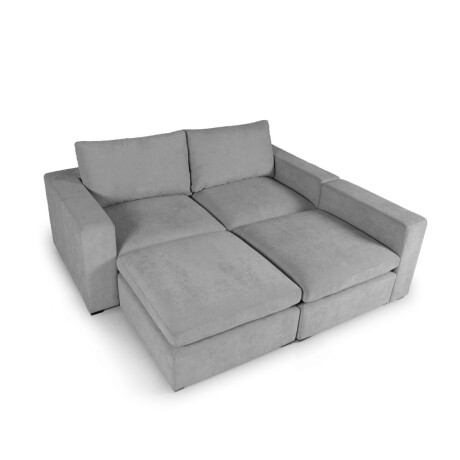 Sofá Modular Conecta (4 módulos) - Tela Microfibra TC1009 (Plata)