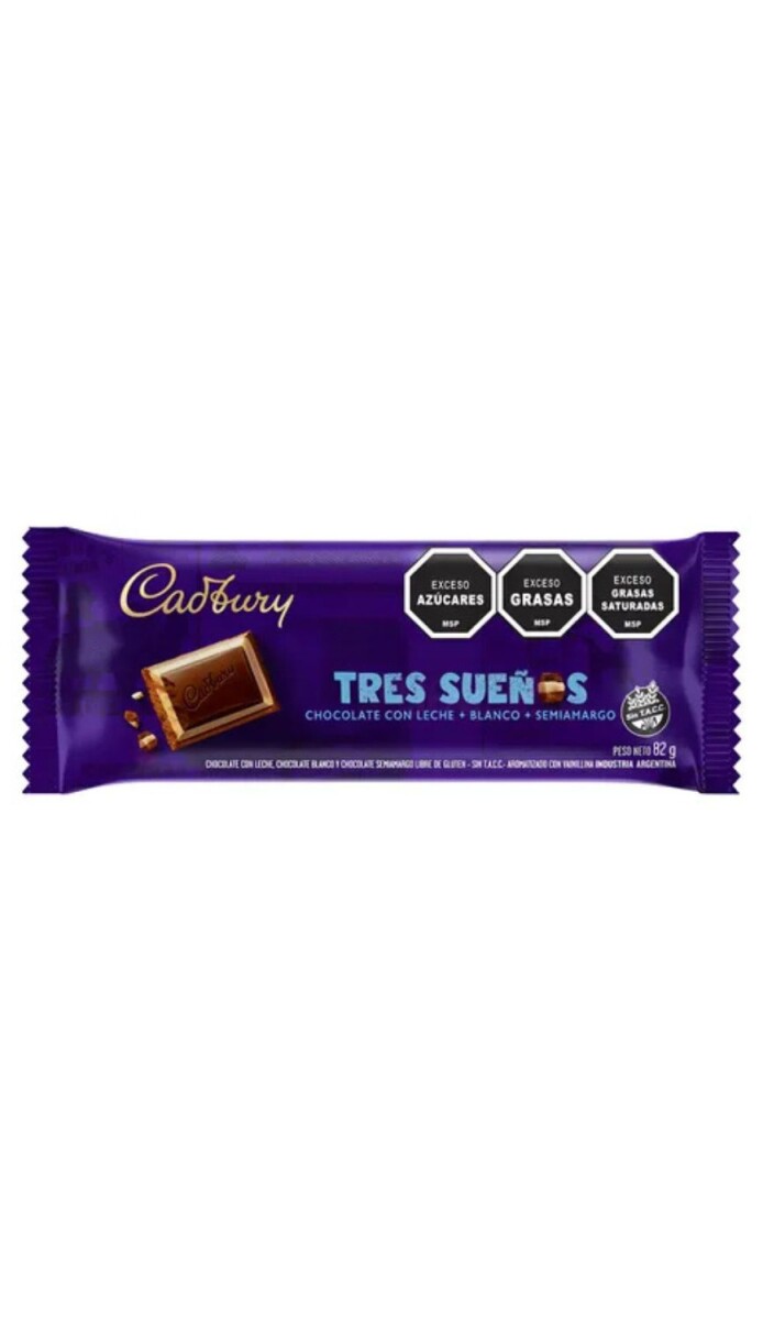 CHOCOLATE CADBURY TRES SUEÑOS 82GRS UNIDAD 