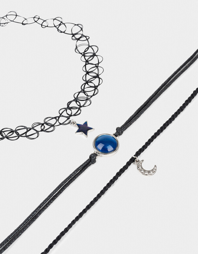 Chokers Mood Set De Chokers Moodstone - Plateado