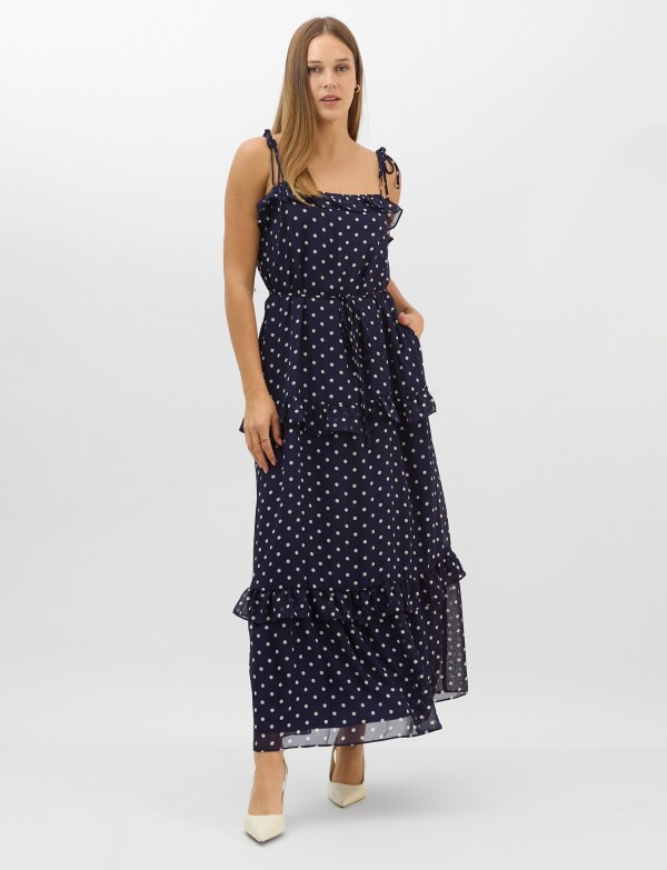 Vestido Maxi Lunares AZUL/MULTI