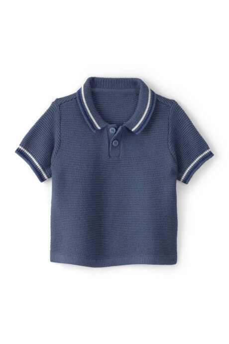 Remera polo de algodón, manga corta, azul marino Remera polo de algodón, manga corta, azul marino