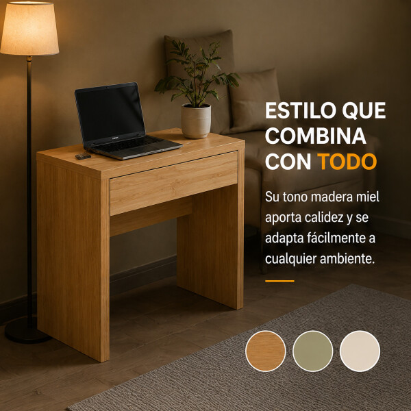 Escritorio ComboHome Diseño Premium 1 Cajón 90Cm Mdf Calidad Marrón 1