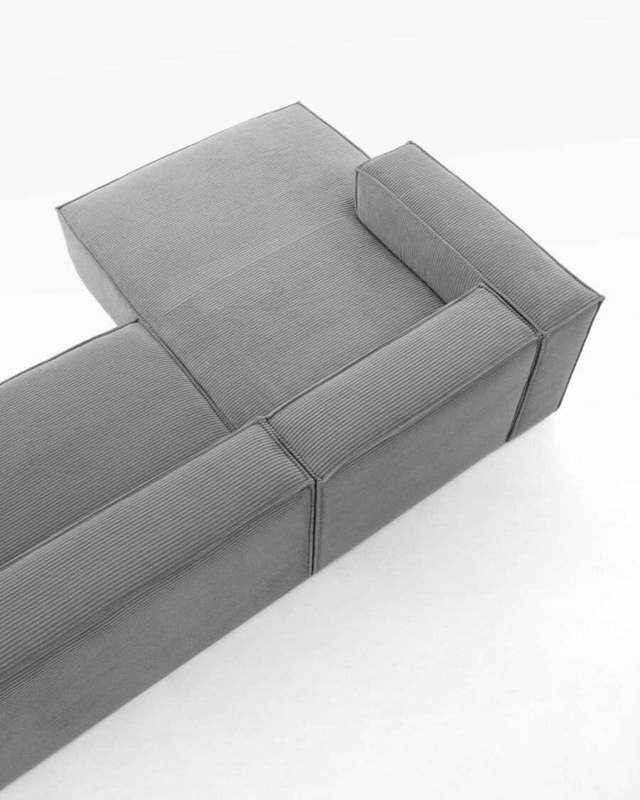 Sofá Blok 3 plazas chaise longue izquierdo pana gris 330 cm Sofá Blok 3 plazas chaise longue izquierdo pana gris 330 cm